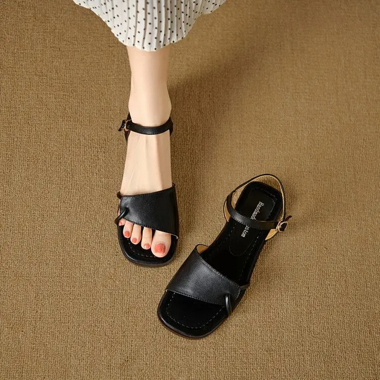 صنادل نسائية على الطراز الروماني موضة الصيف المفتوحة تو الانزلاق على حذاء كاجوال مريح Zapato Tacon Bajo Mujer 2022 Zapatos De Mujer