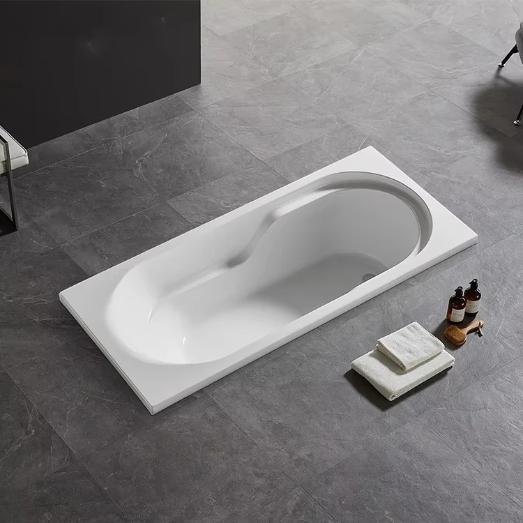 

Американский дизайн для проекта отеля Прямоугольная белая акриловая встроенная ванна для замачивания