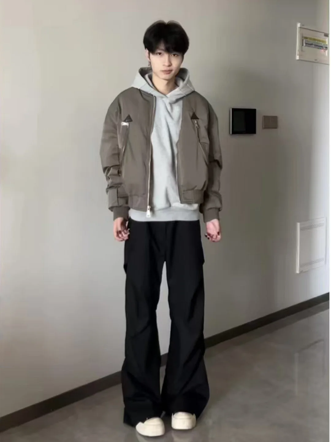 

Мужские брюки Cleanfit: осенне-зимние, на флисовой подкладке, расклешенные, рабочие, повседневные, свободного кроя, средней посадки, карго