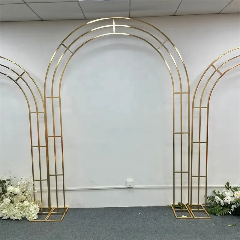 1pcs/3pcs)Marriage Events Gold Flower Stand Party heart Stage Flower Arch Frame Stand Wedding Decoration Backdrops