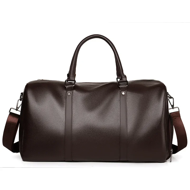 2024 New Arrival Leather Travel Bags for Men Large Capacity Portable Male Shoulder Bags Men\'s Handbags Vintage Travel Duffle Bag