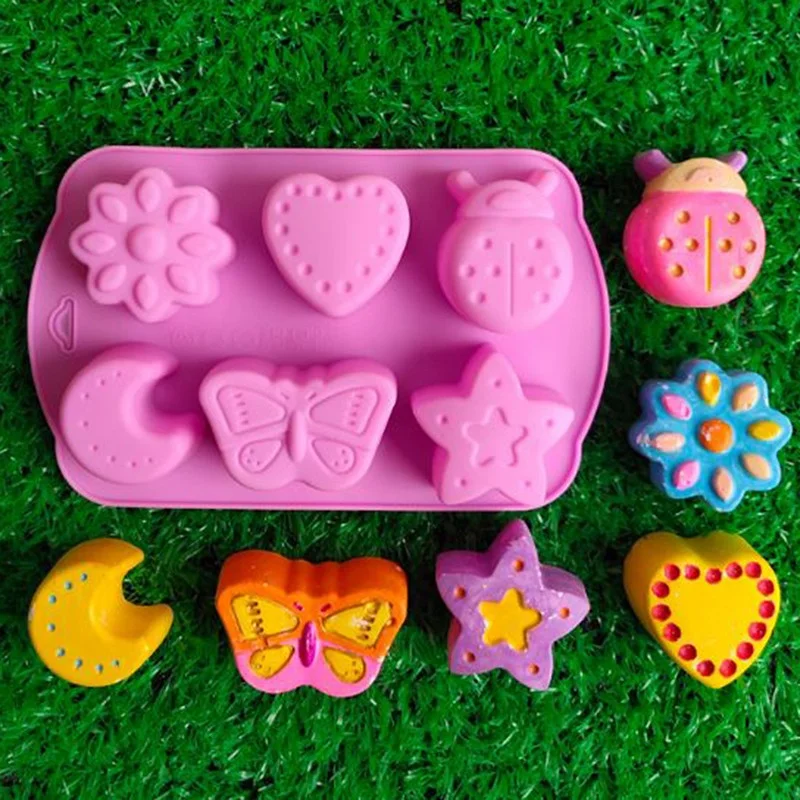 3D Handmade Silicone Mold Mixed Mode Mold Soap Making Cake Cup Molds for Handmade Soaps Resin Crafts Arts Sewing Home