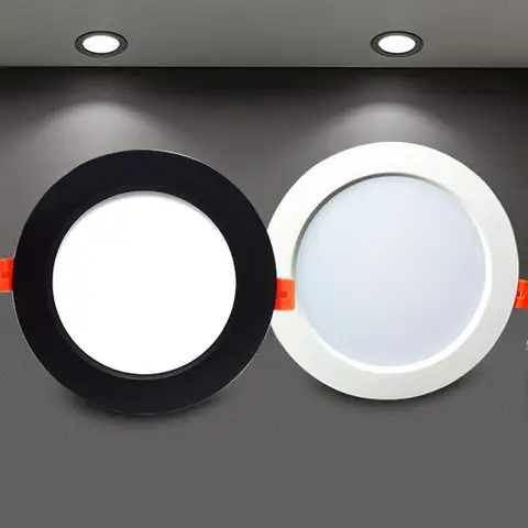 Led 통 3W 5W 7W 9W 12W led 천장 조명 색상 방수 매립형 전구 AC220V 원형 패널 조명 실내 조명