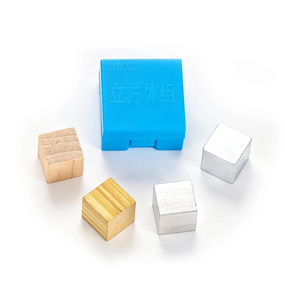 Metal Copper Iron Aluminum Figurines Cube Cylinder Set Physics Density Experiment Teaching Science Lover Collection with Case