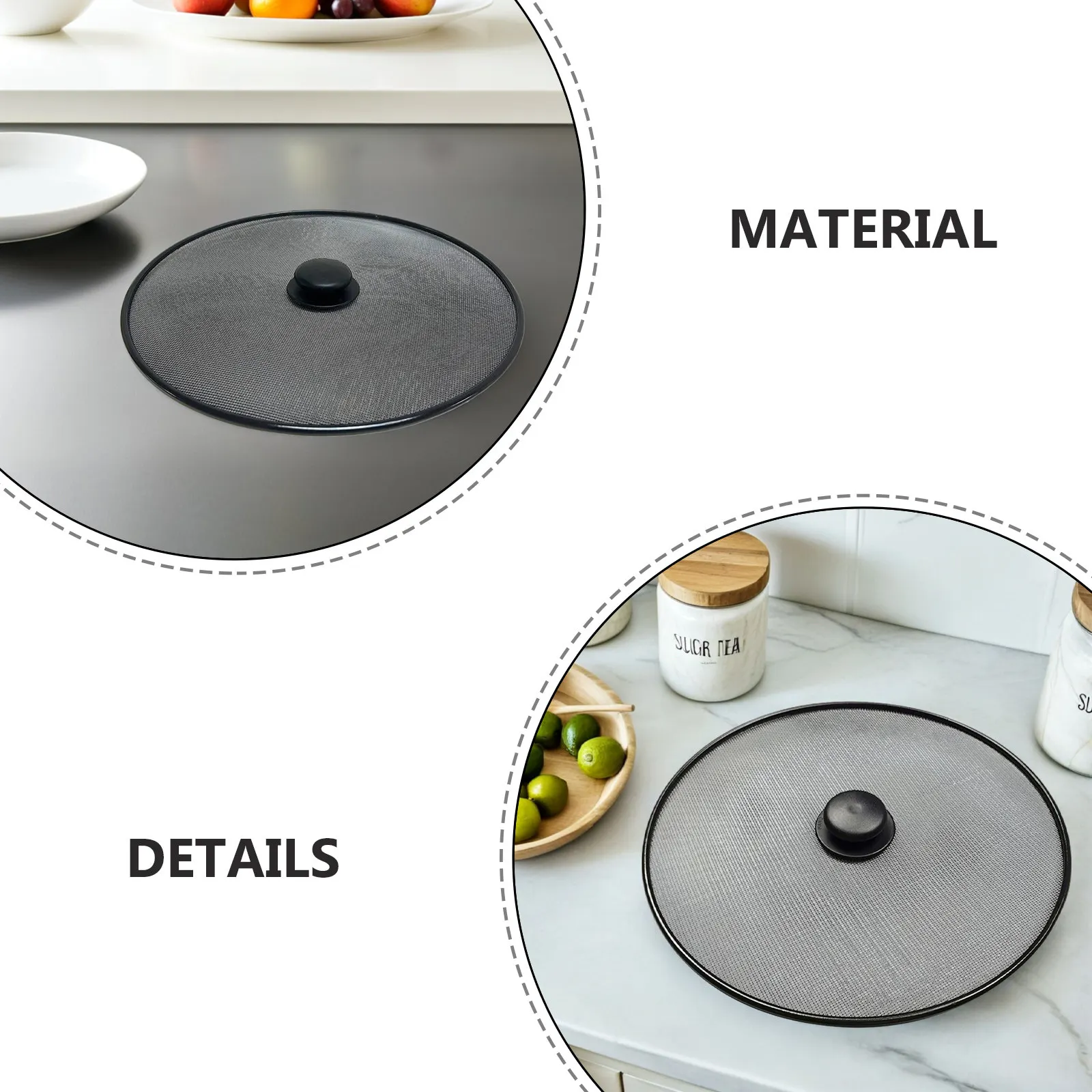 2Pcs Stainless Steel Splatter Guard Mesh Screen Grease Protector Kitchen Oil Splash Prevention Universal Pan Cover Frying Pan