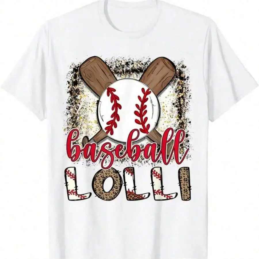 Baseball Lolli Leopard Print Tee For Women