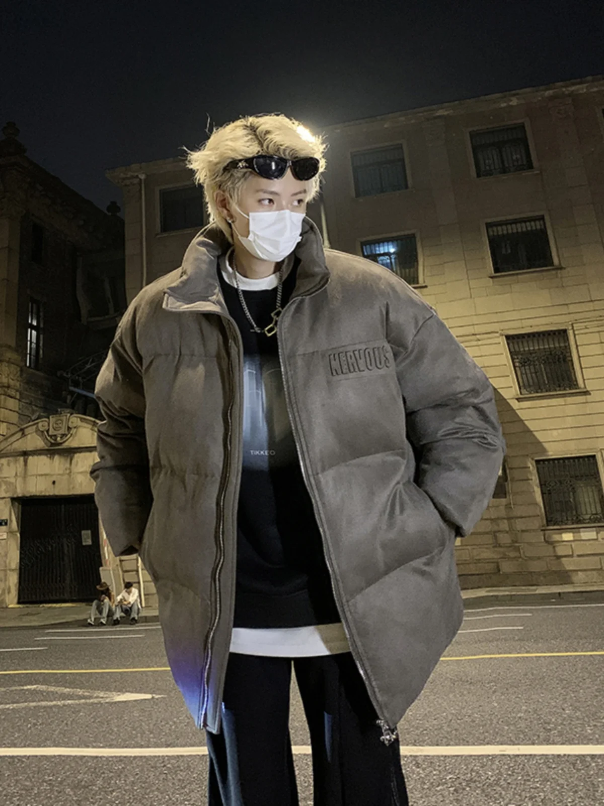 

Men's Suede Cotton Jaet Winter New Sle Steel Stamp Letter Collar Thi Warm Bread Sle Coat Youth ular Cleanfit Sle