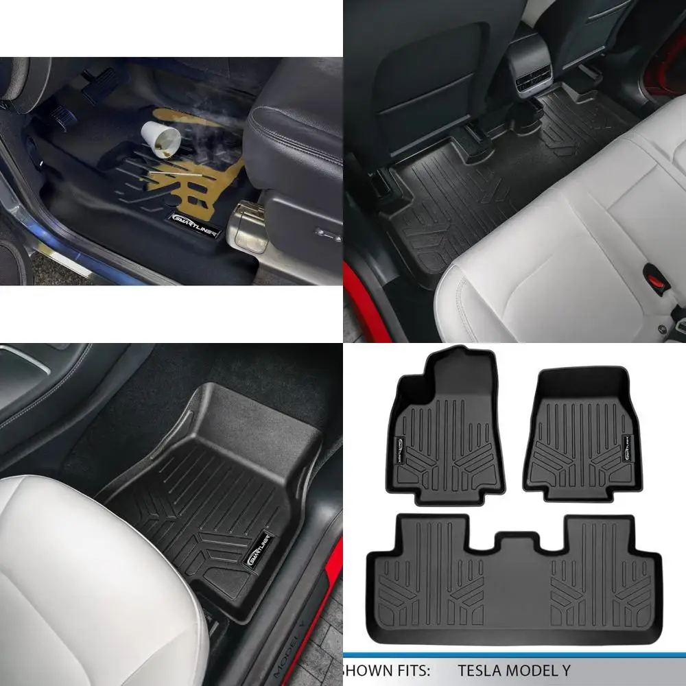 All Weather Custom Fit 2 Rows Floor Mat Liner Set Compatible with 2020-2025 Tesla Model Y