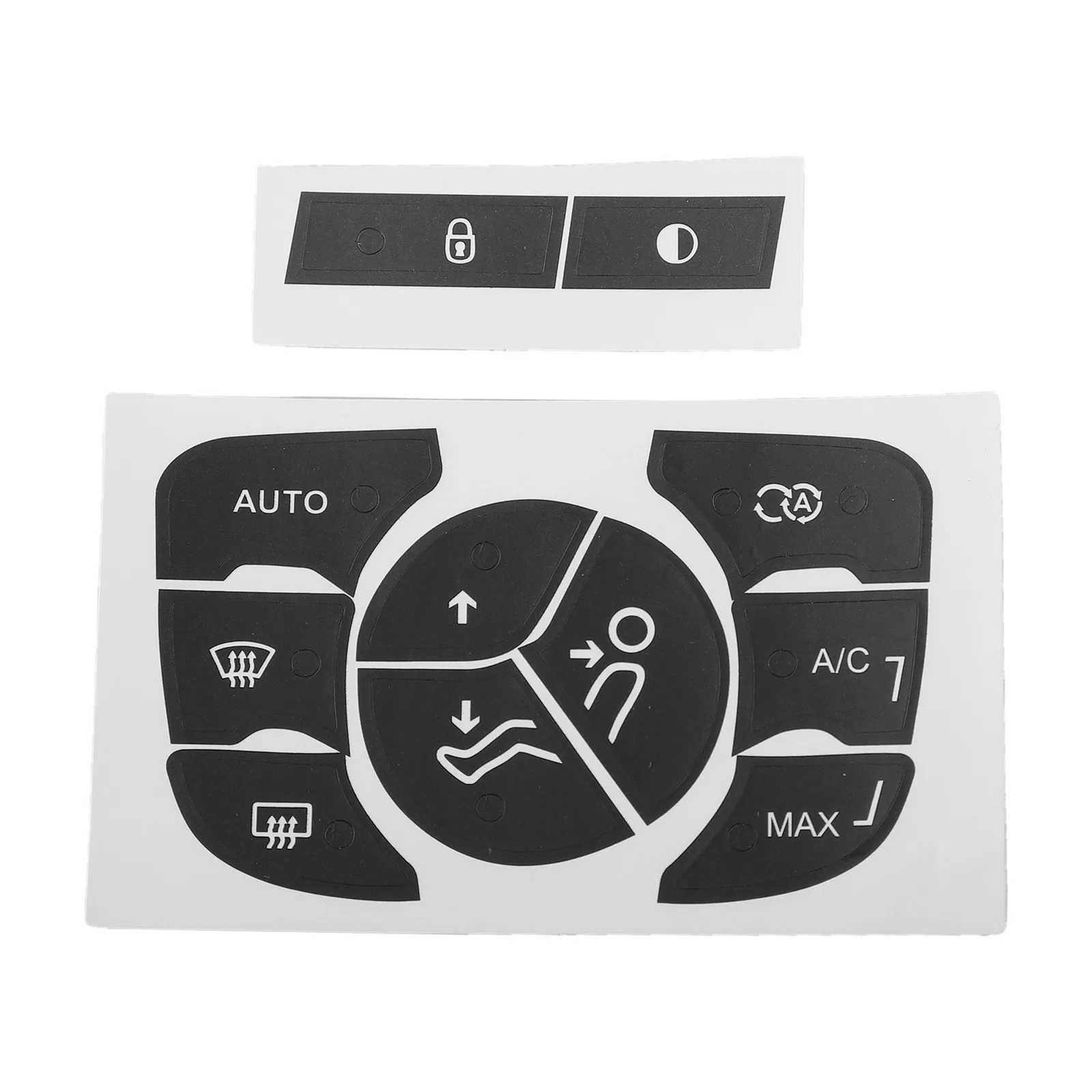 Black A C Control Button Repair A C Button Stickers Sunlight Resistant Black Overlay Firm Adhesion High Grade Vinyl