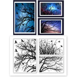 1Sheet Trees Clear Stamps Branches Stamp for Crafts Transparent Silicone Stamps for Card Making Silicone Stamps for Scrapbooking