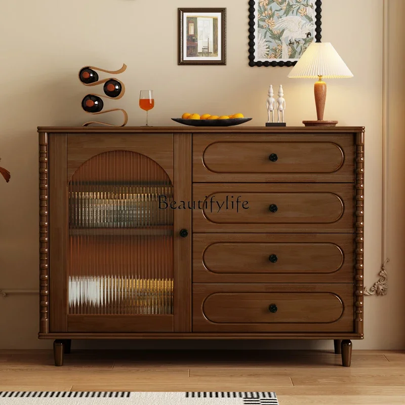 

All solid wood side cabinet storage multi-functional storage integrated wall chest