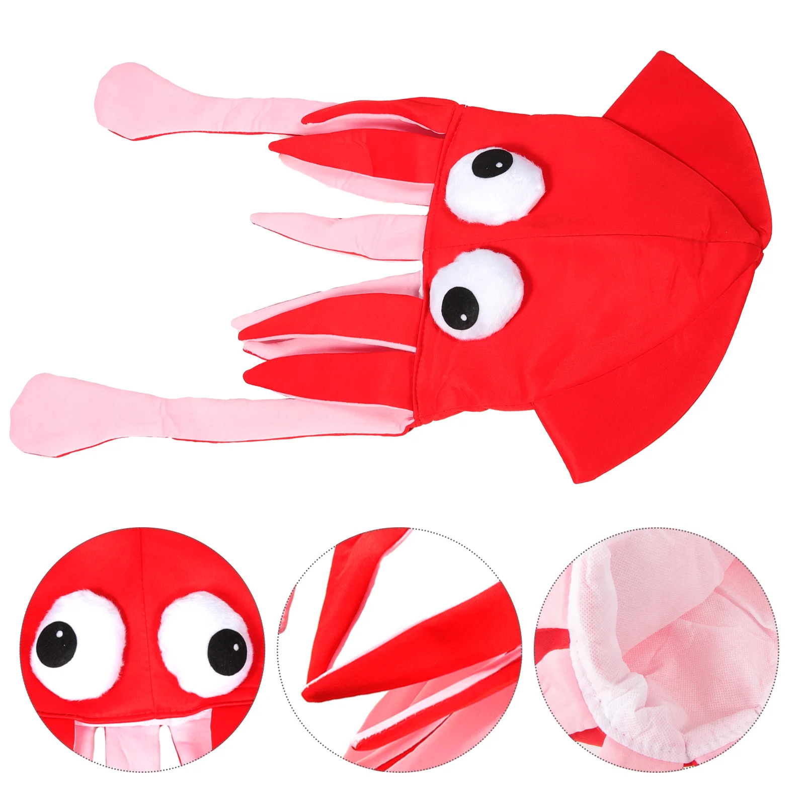 Humorous Headwear Party Hat Prop Funny Squid Prom Velour Velvet Cartoon Cosplay