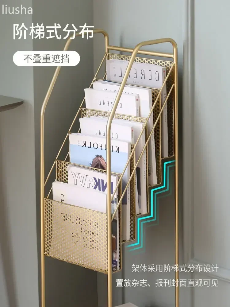 For Picture book rack, newspaper rack, promotional leaflet newspapershelf floor storage textbook shelf