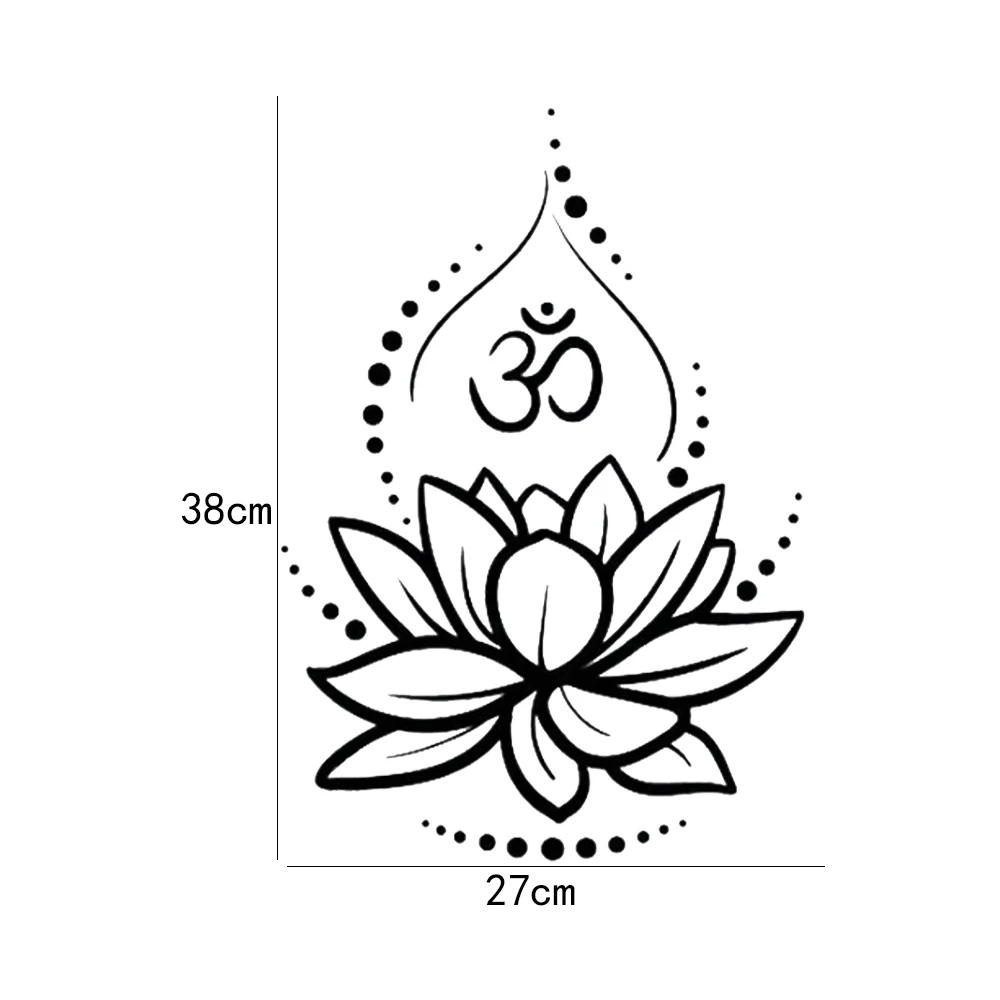 Lotus Vinyl Wall Decal Flower Om Sign Hinduism Yoga Meditating Stickers Home Decor New Design Self-adhesive Poster Vinyl