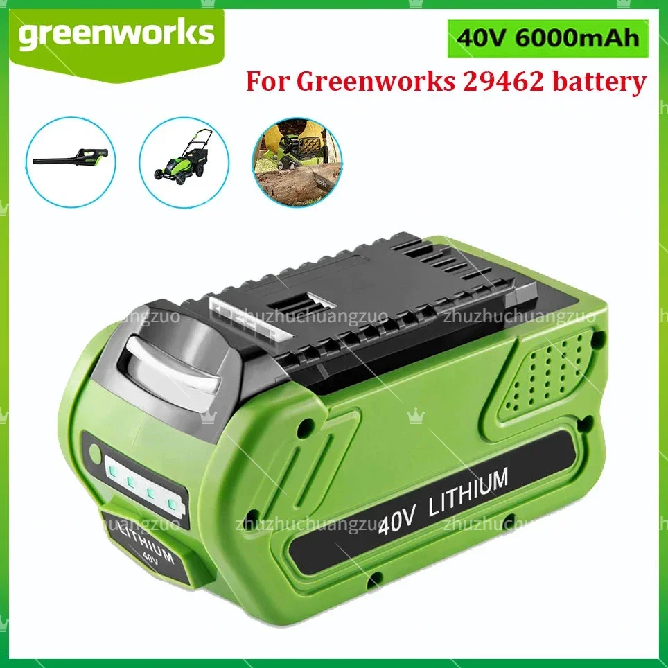 

6000mAh GreenWorks 40V Replacement Battery 29462 29472 40V 6.0Ah Tools Lithium ion Rechargeable Battery 22272 20292 22332 G-MAX