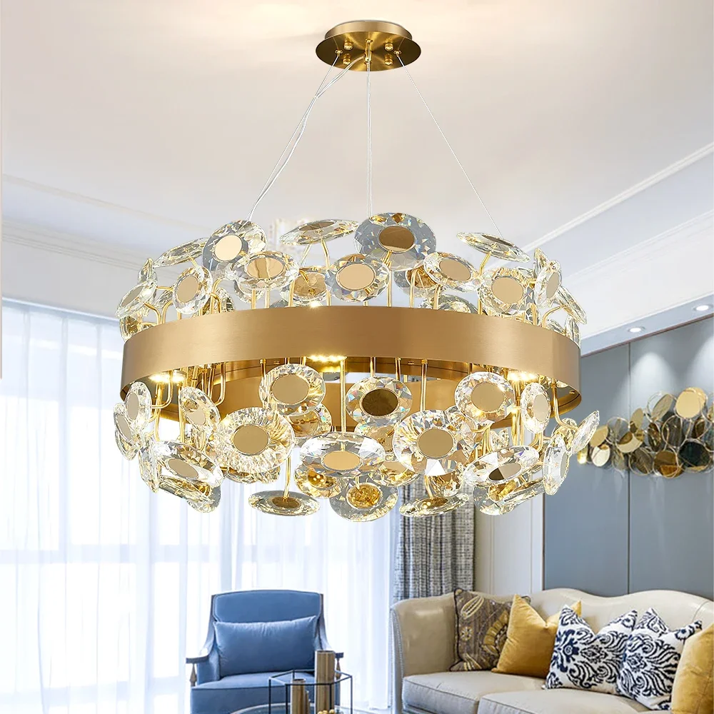 Modern Chandeliers For Living Room Luxury Crystal Pendant Light Kitchen Island Hanging Lamp Indoor Lighting Decor Lustre Fixture