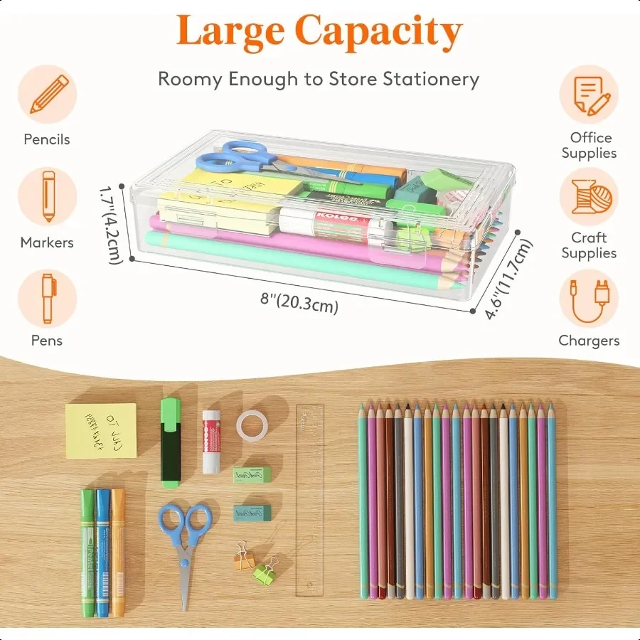 กล่องดินสอนิ่มพลาสติกแบบมีฝาปิดแน่น ขนาดใหญ่ จุดินสอได้เยอะ กล่องใส่เครื่องเขียนสำหรับงานศิลปะ ออฟฟิศ แพ็ค 2 ชิ้น
