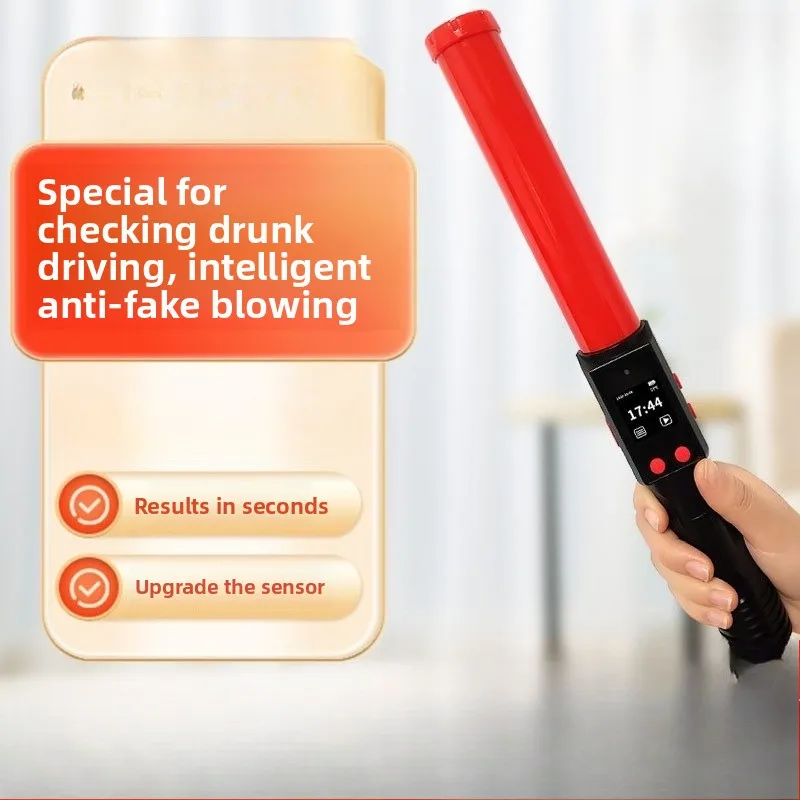 Portable Blow‑Type Alcohol Detector, Baton‑Style Breath Tester for Personal Alcohol Level Checking