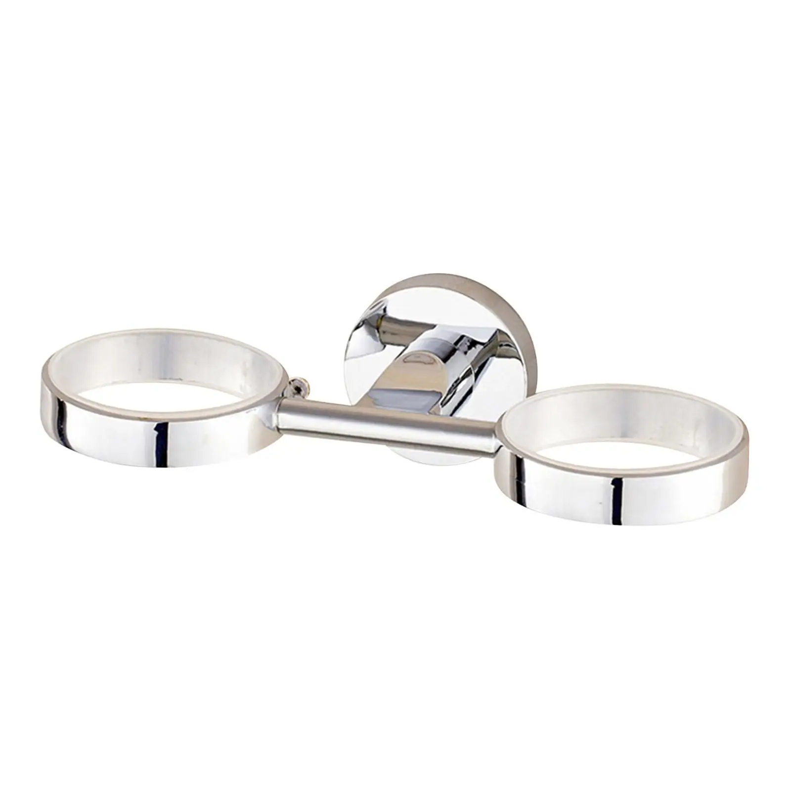 Zinc Alloy Toothbrush Holder Double Mouthwash Cup Stand Bathroom Storage Rack for Wall Organizer and Decor