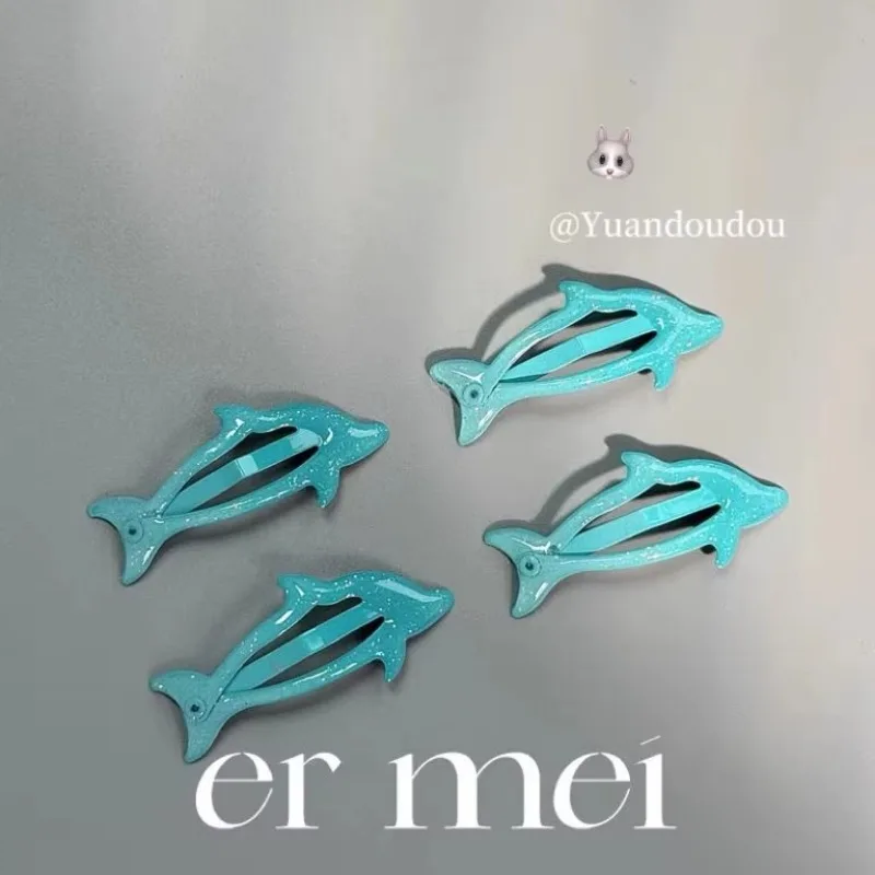 2 قطع ليتل الأزرق دولفين لطيف الطفل دبوس الشعر شاطئ البحر الأطفال الانفجارات أغطية الرأس الفتيات الاطفال النساء إكسسوارات الشعر