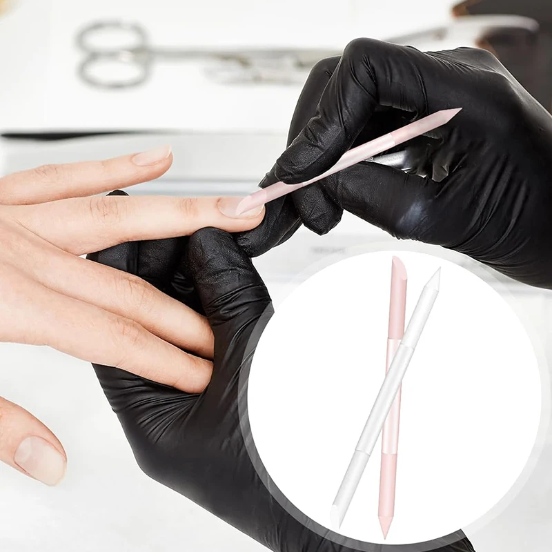 1 قطعة أداة إزالة الجلد الميت الزجاجي مزدوجة الوجهين أداة تشذيب البشرة عصا مانيكير أداة مانيكير احترافية