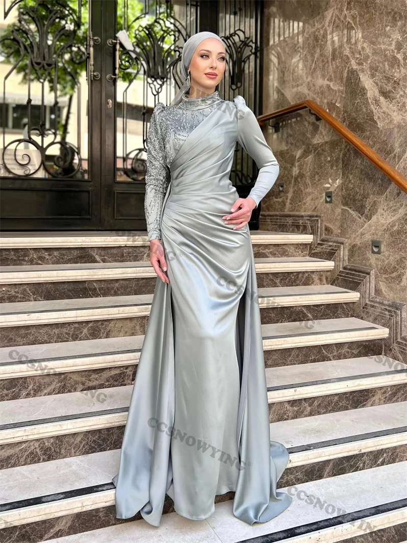 Brand new  Appliques customizable High Neck Long Sleeve Evening Dresses Prom Dress Formal Occasion Dresses