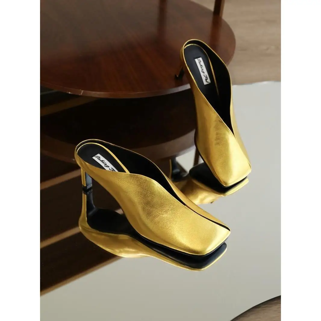 Low Shoes Rubber PU Rome Fabric Hoof Heels Shoes Low Rome PU Rubber Hoof Heels