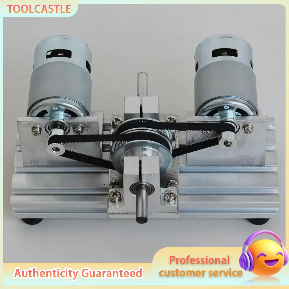 Dual Spindle DC Motor Drive Kit 12V 24V, 775 795 895 Motor, 60T 80T Timing Pulley, High Torque Synchronous Belt Wheel Set