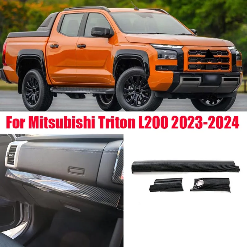 For Mitsubishi Triton L200 2023 2024 The interior center console decorative strip is suitable for the right-hand drive version