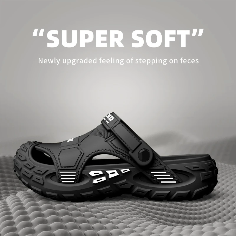 أحذية رجالية صيفية يمكن ارتداؤها في الهواء الطلق، صنادل مقاومة للانزلاق ومسامية ومقاومة للرائحة
