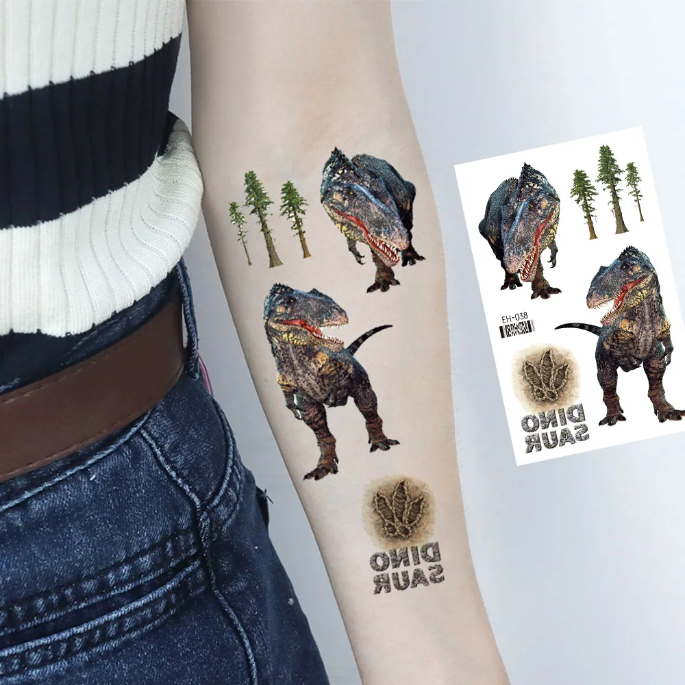 12 Sheets Dinosaurs Temporary Tattoos, Cool Designs Lifelike Realistic Dinosaurs T-Rex Triceratops Pterosaur, Birthday Gifts