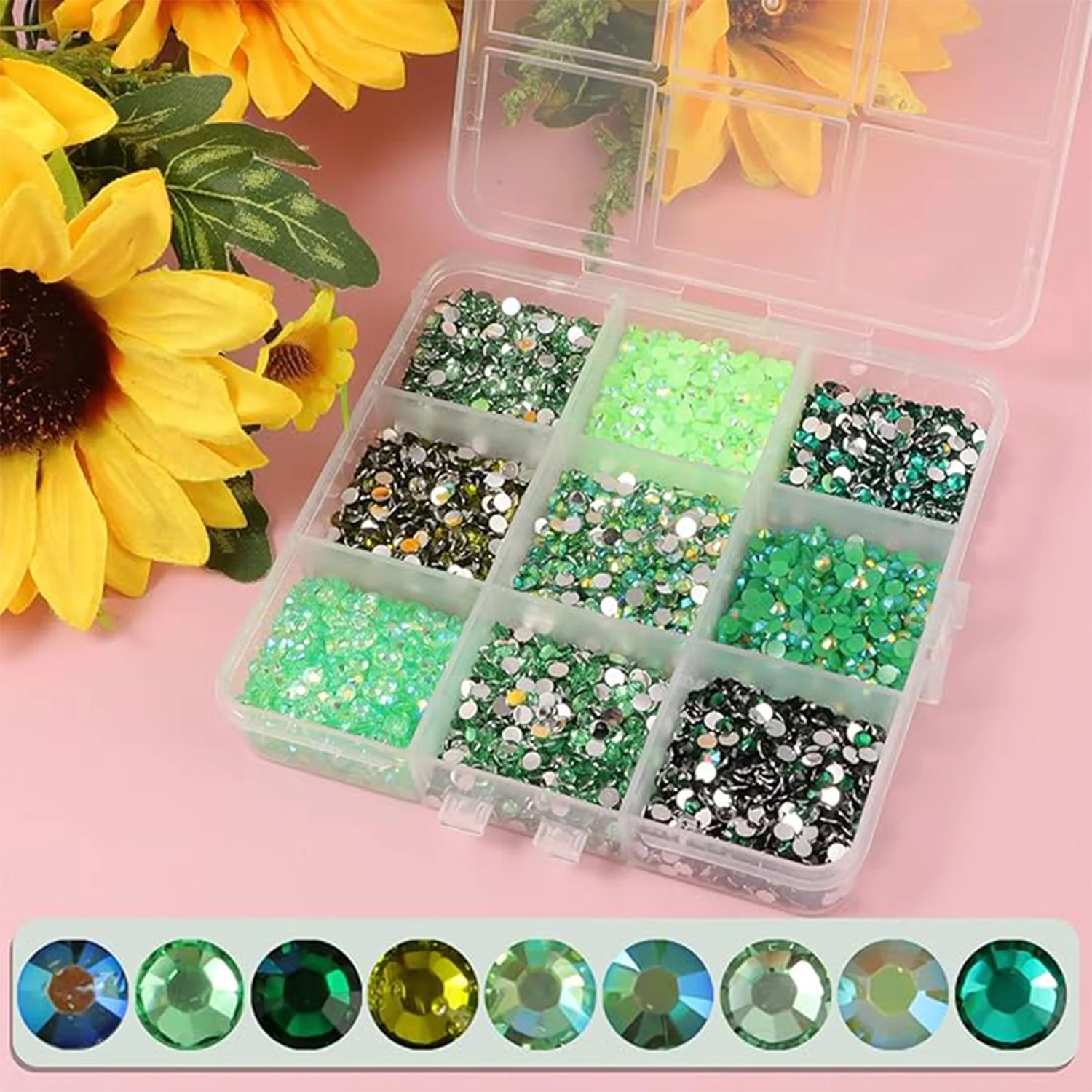 4500 Stück Diamanten für Bastelarbeiten, 3mm Kristalle Strass, Flache Glitzer-Edelsteine Nagel-Diamanten Strass für Kleidung Accessoires DIY – Detail 5
