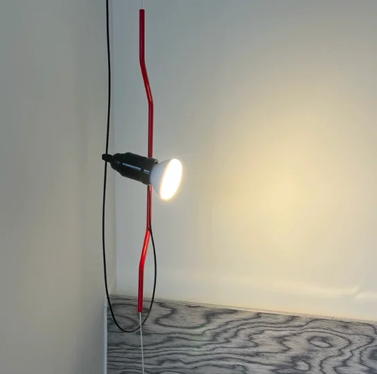Minimalist Adjustable Cable Red Black Ceiling Floor Lamp,Lustre Industrial Parts Living Room Bedroom Atmosphere Home Decoration