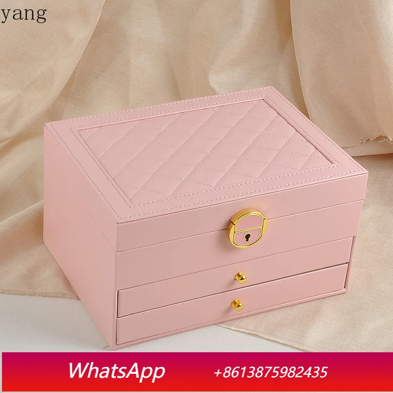 CX Multifunctional Prism Leather Jewelry Box Triple Layer Jewelry Bracelet Jewelry Box