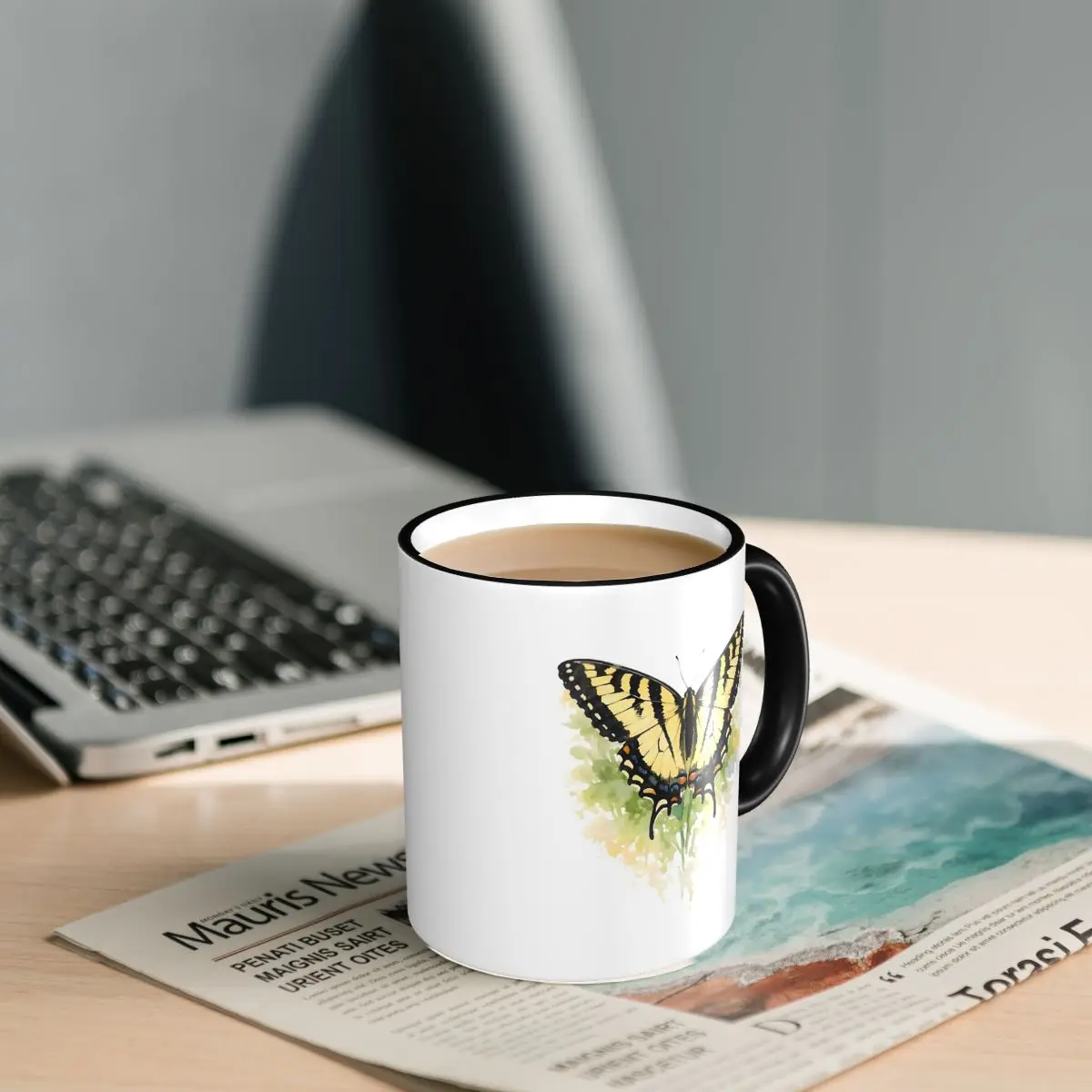 Canadian Tiger Swallowtail (Papilio Canadensis) Mug Funny Ceramic Coffee Cups Tea Mugs Milk Cup Drinkware Gift for Woman Man