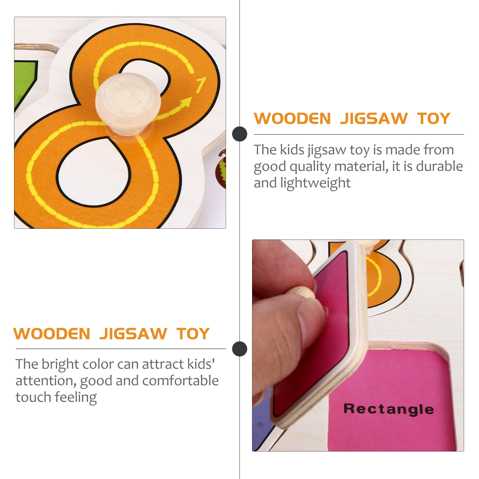 1 Juego de rompecabezas de madera para niños, rompecabezas educativo, juguete de Color brillante, ligero, divertido, aprendizaje, juego de rompecabezas de madera para chico