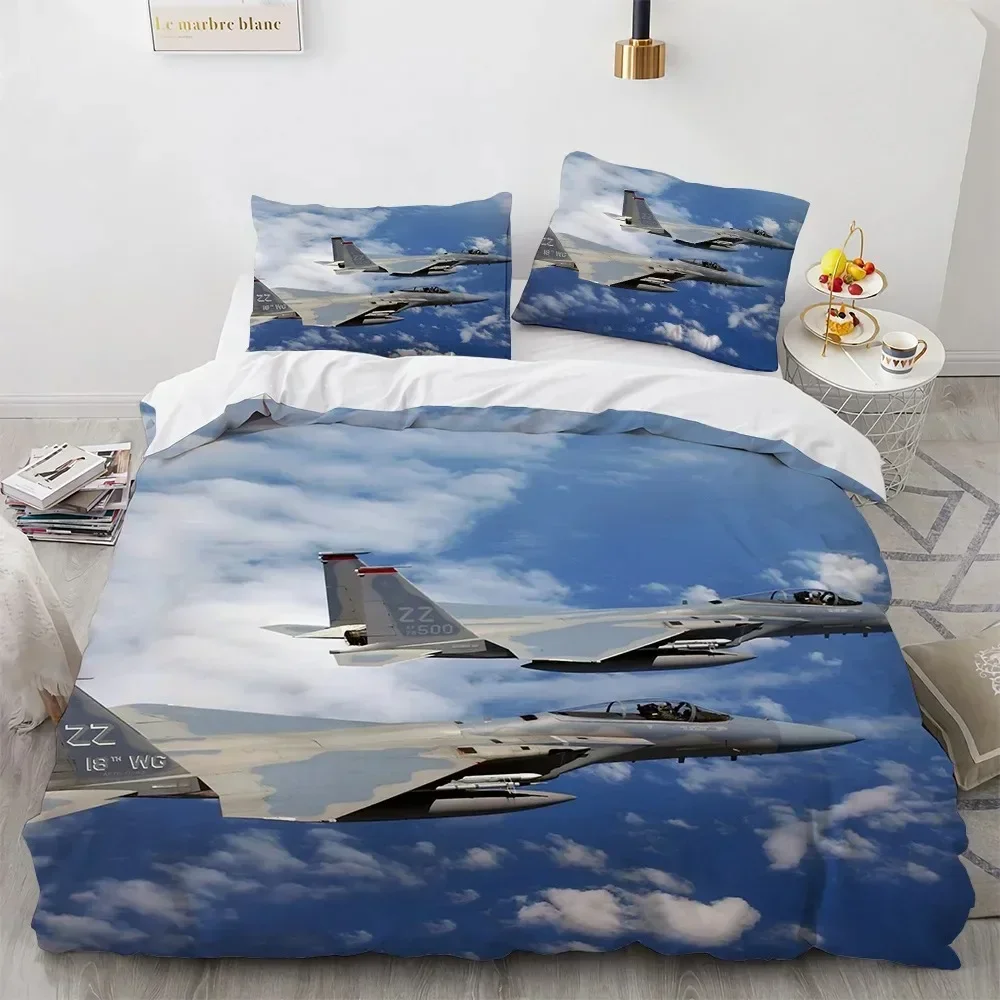 

Airplane Fighter Sky Pattern Comfortable Duvet Quilt Cover Pillowcase Bedding Set Children Bedroom Decoration Home Textile