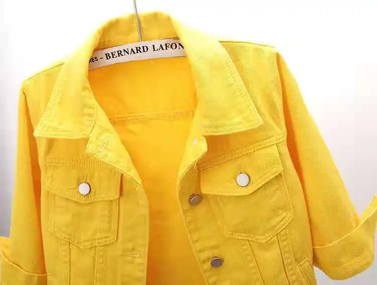 Women Denim Jacket Spring Autumn Short Coat Pink Jean Jackets Casual Tops Purple Yellow Purple Blue Loose Tops Lady Outerwear 24 Sab300c548c394896aa9e7be29228a4216