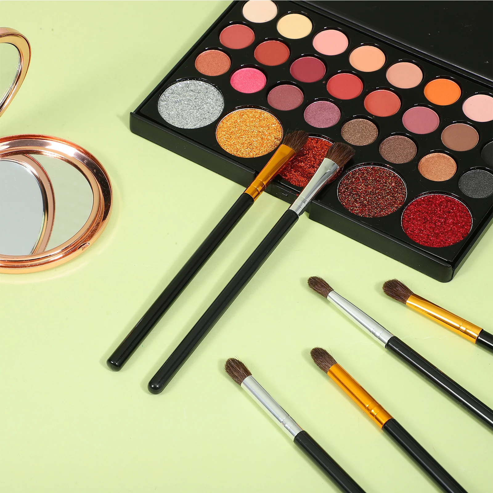 

6Pcs Eye Shadow Brush Set Soft Horse Hair Plastic Handle Professional Makeup Brushes for Eye Blending Smokey Look Application