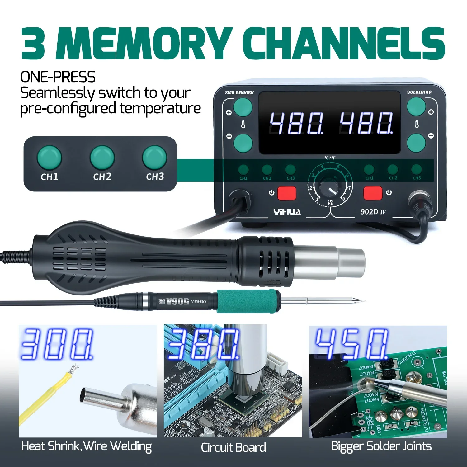 Lot De 5 Fers à Souder Type 902-B Avec Pointes Fines - Compatible Stations YIHUA 926LED-IV 948-III