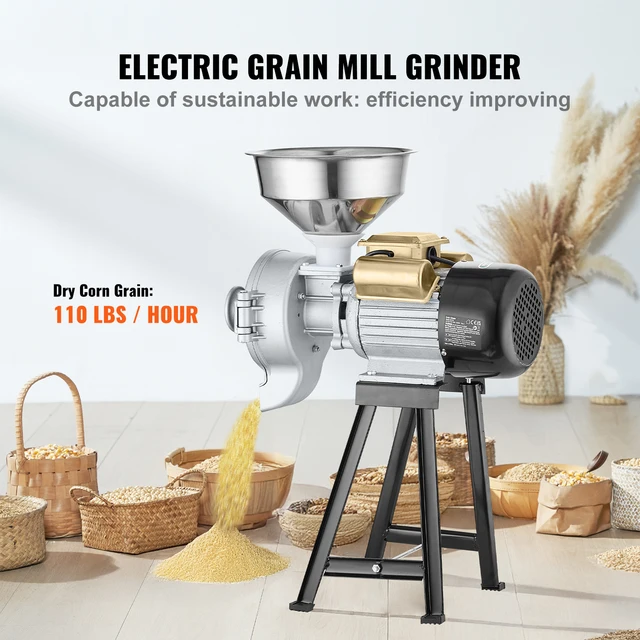 SucceBuy Electric Grain Mill Grinder 3000W Spice Grinders Commercial Corn Mill with Funnel Cereal Wheat Grinders Dry&Wet Grinder 2 SucceBuy Electric Grain Mill Grinder 3000W Spice Grinders Commercial Corn Mill with Funnel Cereal Wheat Grinders Dry&Wet Grinder 2