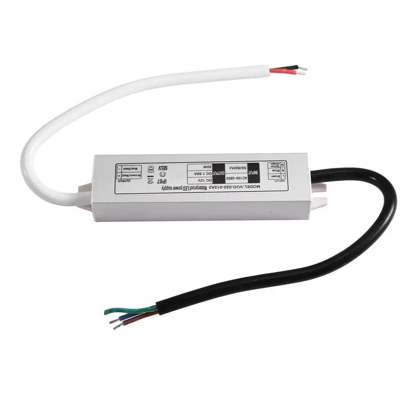 ABJF-Waterproof LED Power Supply 20W 110V 220V To DC12V Driver For Leds Spotlights Transformer IP67