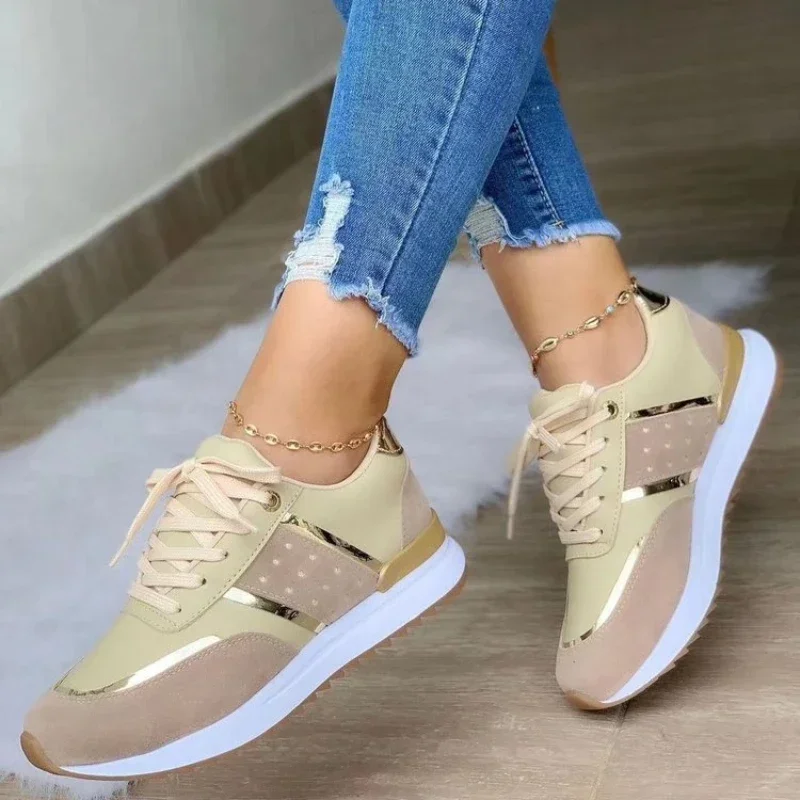 Women\'s Shoes Fashion Womens Sneakers Comfortable Platform Casual Shoes Breathable Vulcanized Shoes Lace Up Zapatillas De Mujer