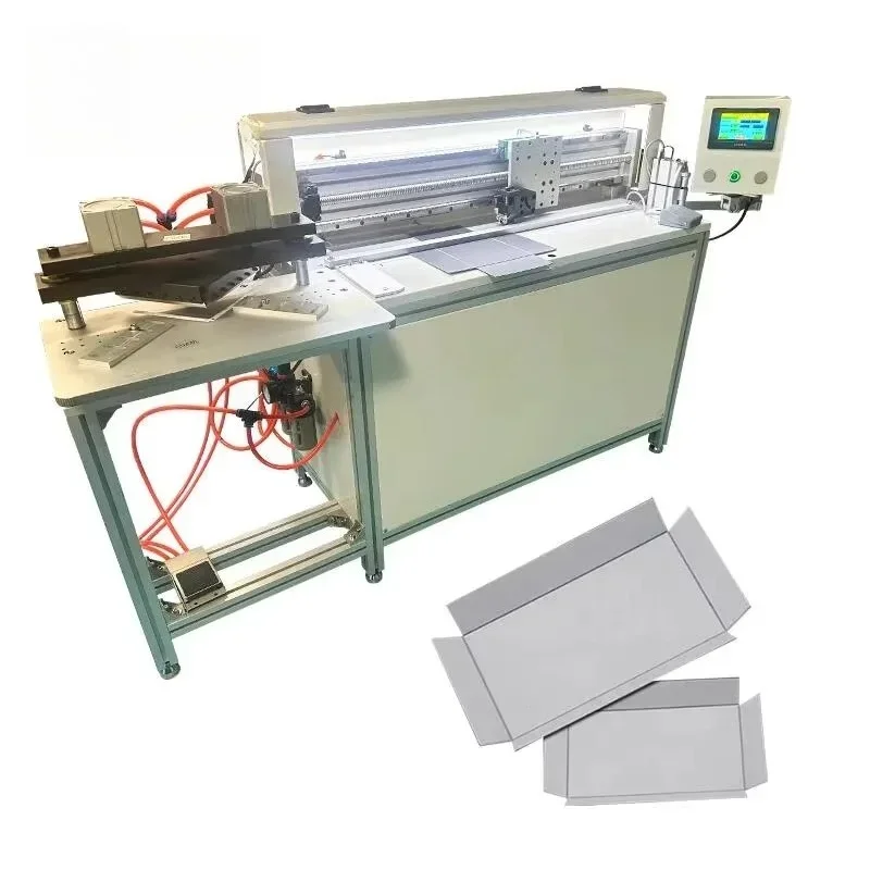 Automatic Cardboard V Grooving Paper Card Notching V Groove Machine With Corner Cutting