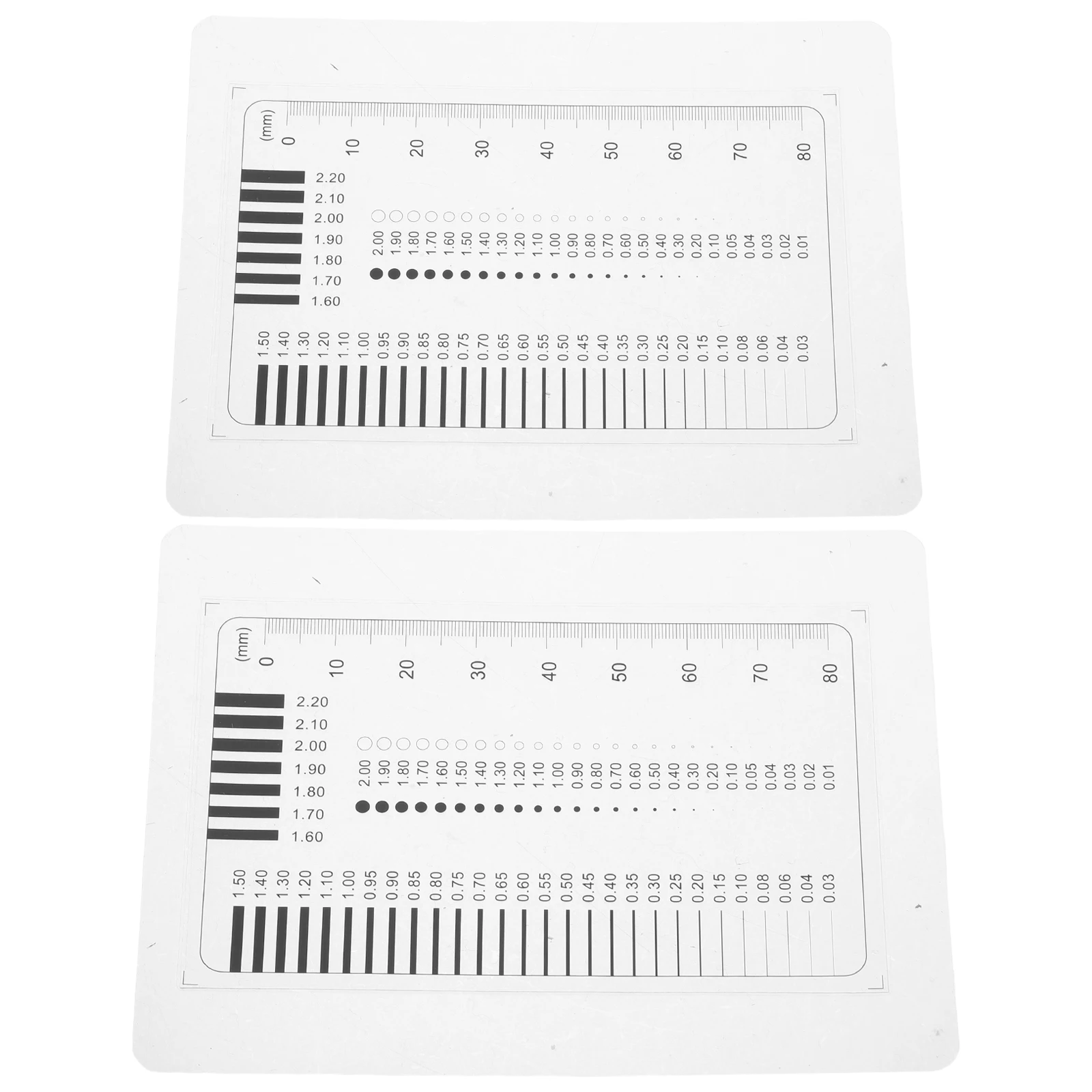

2Pcs Precision Measurement Tool High Precision Line Ruler for Crack Width Diameter Defect Detection Film Measuring Ruler Tool