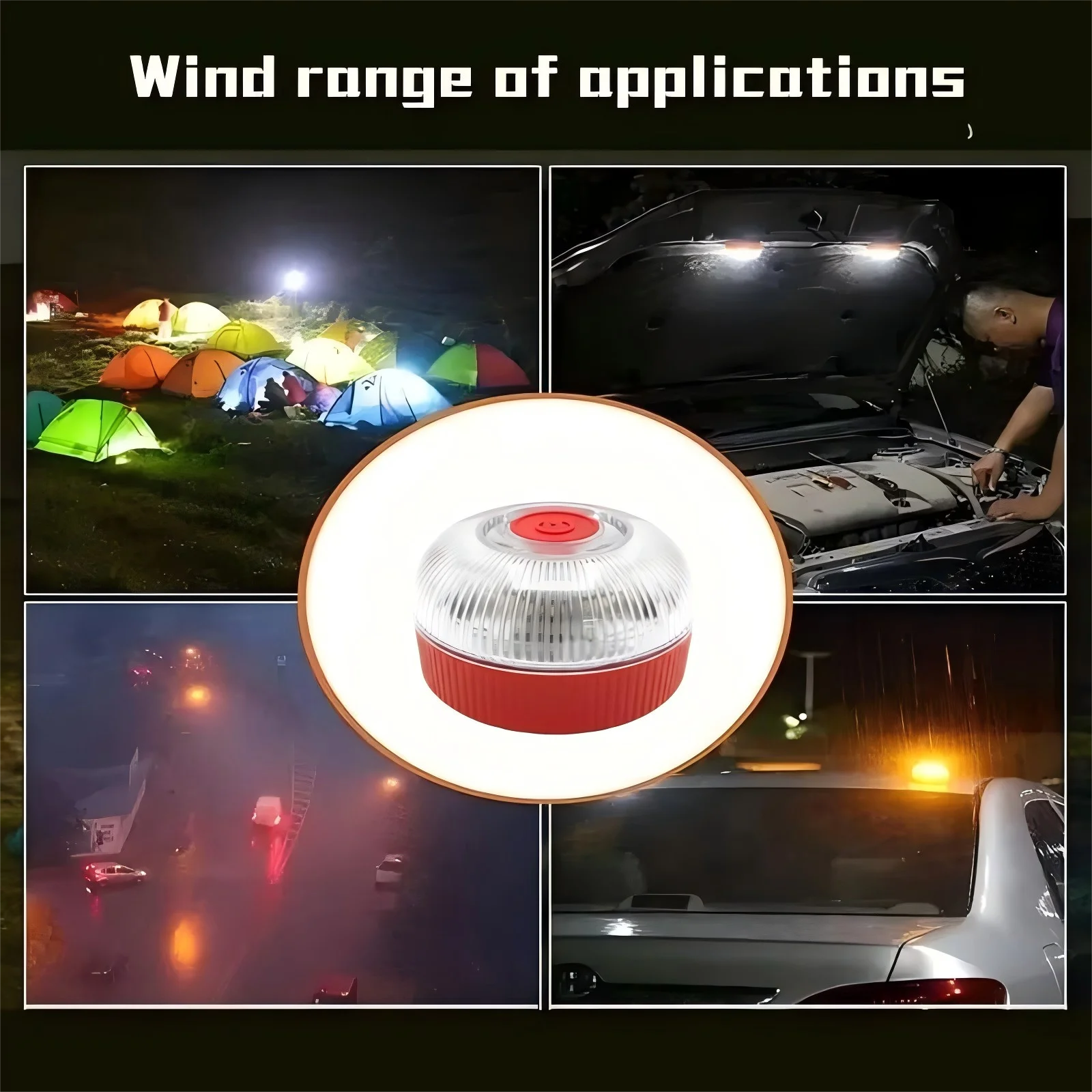 Luz de Emergencia LED Intermitente V16 España, Recargable por USB, Inducción Magnética, Luz de Advertencia Intermitente Automática, Luz de Seguridad Intermitente