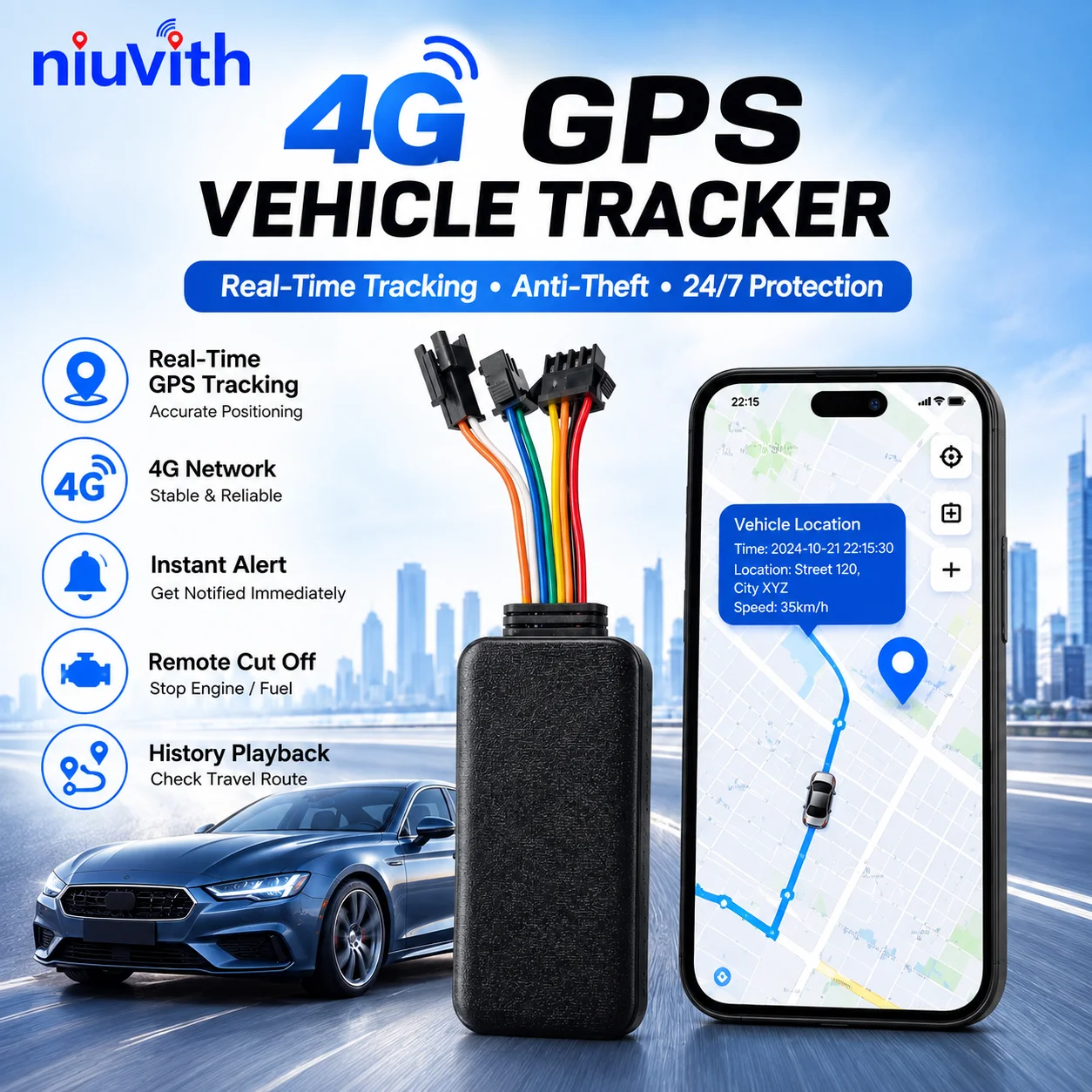 Heavy Equipment Gps Tracker - Niuvith 4G GPS Vehicle Tracker Real-Time