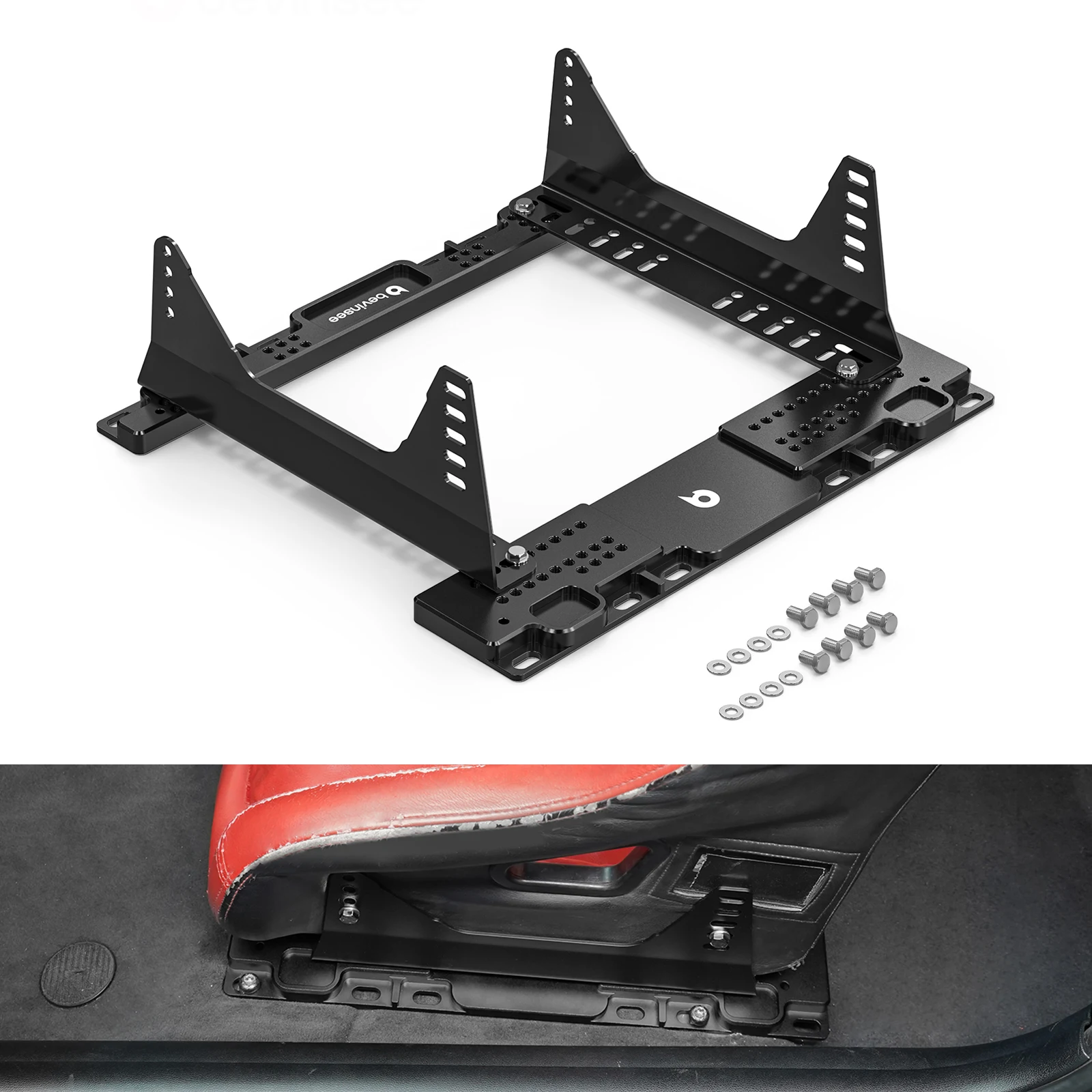 Adjustable Racing Seat Side Mount Brackets & Seat Floor Mount Adapters Set for BMW E46 E36 (Provide Multi-angle Adjustment)