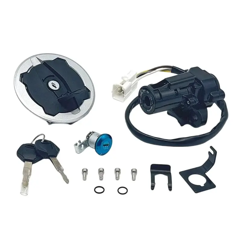 NEW-Fuel Cap Lock Seat Lock Motorcycle Ignition Switch Lock With Key For Kawasaki Ninja 650 750 EX650 Accessories
