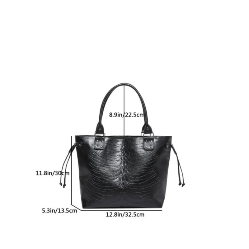 حقيبة كتف أفقية مربعة سوداء كلاسيكية للنساء ذات سعة كبيرة حقيبة يد كروس للسيدات حقيبة ساعي الأعمال غير الرسمية